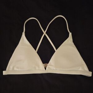 Zaful White Crisscross Triangle Bikini Top